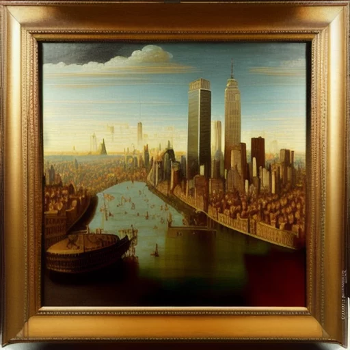 3381454856-city of new york style oil  painting  leonardo da vinci.webp
